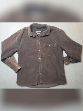 Urban Outfitters Uo Big Corduroy Work Shirt In Brown Sz M Button Down Damaged